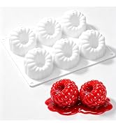 AOTASO 3D Raspberry Silicone Molds, 6 Cavity Fruit Molds Silicone, BPA free | Non-Stick Fruit Mol...