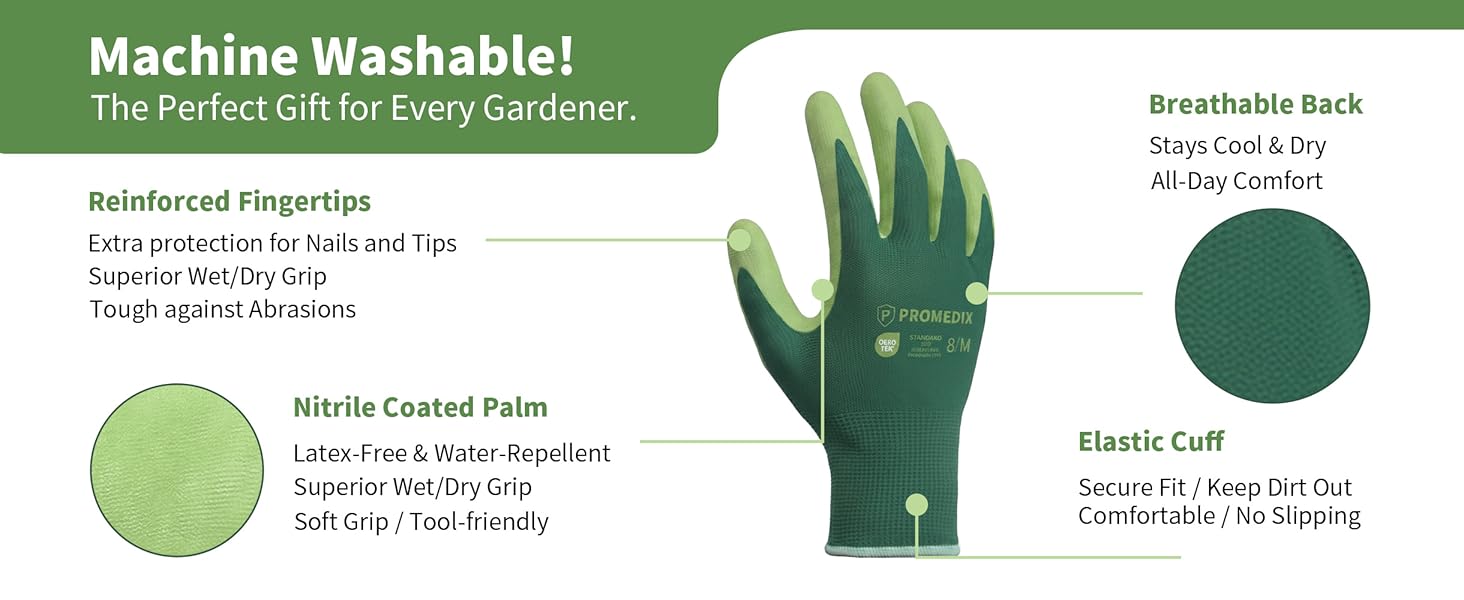 Gardening Gloves Flexible Wrist Extend long cuff to protect your wrist and keep out mud and dirt