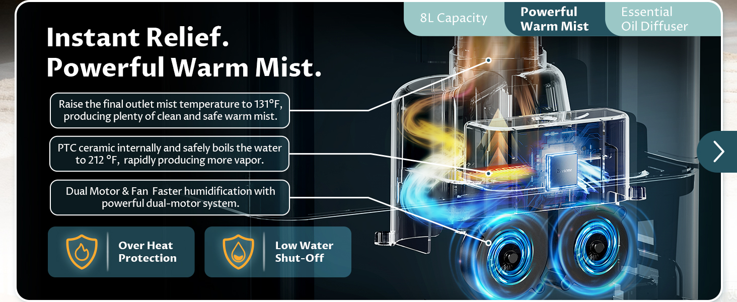 Humidifier for Bedroom Large Room