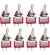 mxuteuk 8pcs SPST Mini Toggle Switch Miniature ON/Off Switch 2 Terminal 2 Position 6A 125V 3A 250...