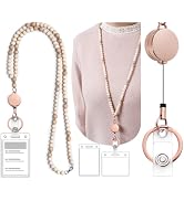 Lanyards for Id Badges for Women, Cute Teacher Lanyard with ID Holder and Retractable Badge Reel ...