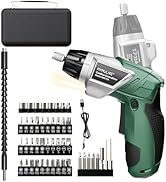 MYMULIKE Electric Screwdriver Cordless Set, 3.6V Power Screwdriver Rechargeable with Light, Green...