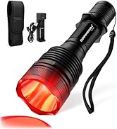 DARKBEAM Red Light Flashlights for Night, Rechargeable LED Red Flashlight Tactical for Hunting, B...