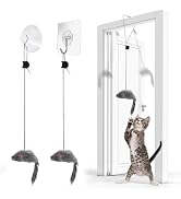 FYNIGO 2 Pcs Self Play Hanging Door Cat Mouse Toys for Bored Indoor Adult Cats Kitten,Interactive...