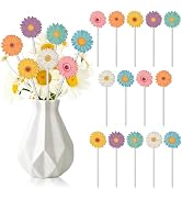 TICIAGA Spring Sunflower Wooden Picks - 14PCS Summer Daisy Wooden Decorative Pick for Home Vase F...