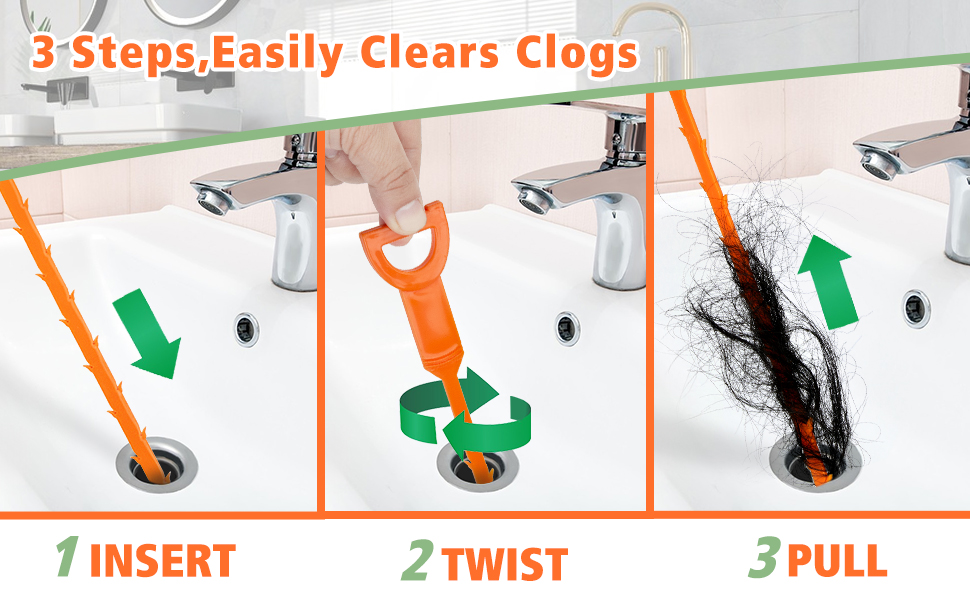 drain snake is easy to use and can be completed in just 3 steps