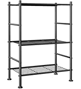 Abiglifty Storage Shelves, 3-Tier Metal Shelving, Wire Shelving with Adjustable Leveling Feet, Sh...