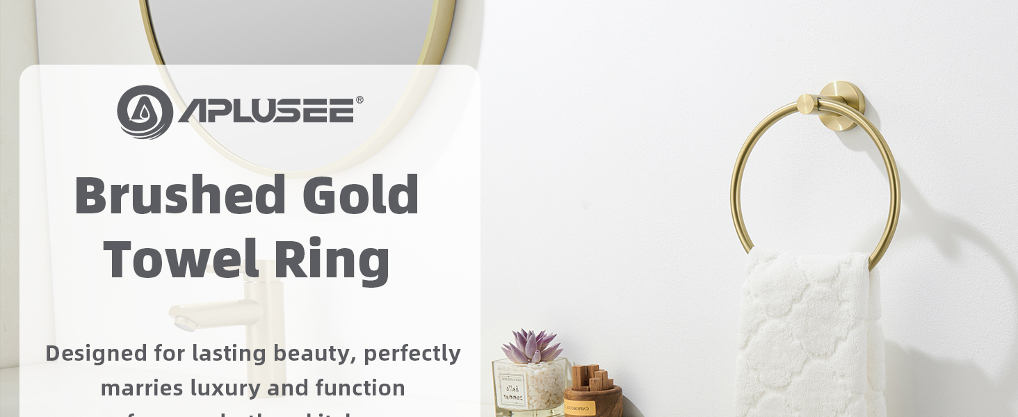 brushed gold hand towel ring