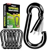 PAMAZY 6Pcs 3.15In Spring Snap Hooks 460LBS Capacity, Carabiner Clip, Heavy Duty Rope Connector, ...