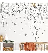 Amaonm Removable Hanging Vines Wall Stickers DIY Green Leaves Plant Grass Wall Decals Peel and St...