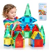 Mruikeny Mini Magnetic Tiles Travel Toddler Toys | Portable Travel Magnetic Tiles Kids Toys for 3...