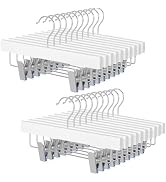 TOPIA HANGER 11.8 Inch White Wooden Pants Skirt Hangers for Kids Baby Toddler Children, Extra Thi...