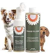 Dandylion Clean Paws Value Set | No-Rinse Foaming Dog Paw Cleaner with Built-in Brush + Refill | ...