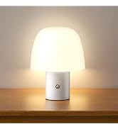 CHLORANTHUS Portable LED Table Lamp, Cordless Desk Lamp Rechargeable, 3-Color Touch Stepless Dimm...