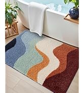 DEXI Bathroom Rug Washable, 20x32 Non Slip Bath Mat Absorbent, Soft Plush Microfiber Bathmat Quic...