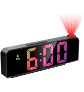JXTZ Projection Alarm Clock, Alarm Clocks with Projection on Ceiling with 7.9" Large Display, LED...