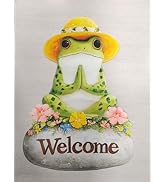 Frog Garden Flags 12x18 Inch Double Sided, Spring Summer Welcome Banner Small Yard Flags for Outs...