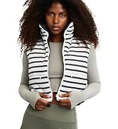 Xeoxarel Women's Cropped Puffer Vest, Reversible Lightweight Full Zip Sleeveless Warm Outerwear P...