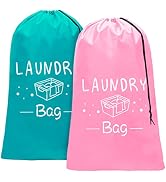 Sylfairy 2 Pack Extra Large Travel Laundry Bag, Durable Rip-Stop Dirty Clothes Organizer with Dra...