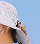 Sun Hat For Women with Ponytail Hole Neck Flap