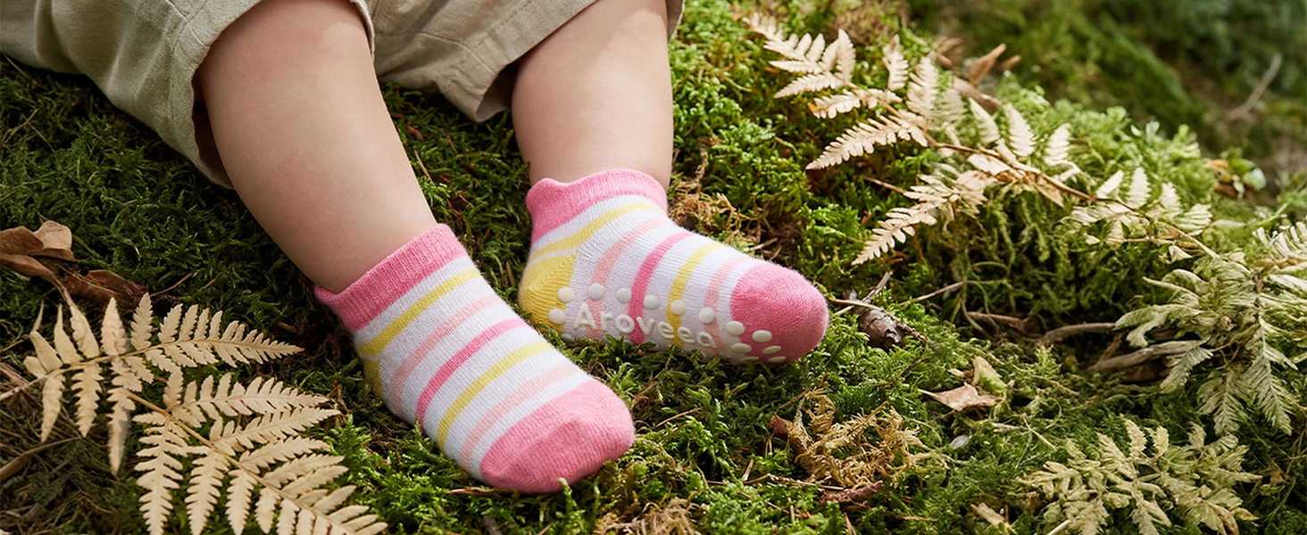 striped socks with grips