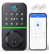 Smart Door Lock Deadbolt with Keypad: Keyless Entry Door Lock - Fingerprint Lock for Front Door -...