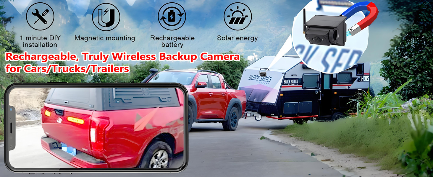 WIFI Wireless Backup Camera,Bluetooth Backup camera for Truck