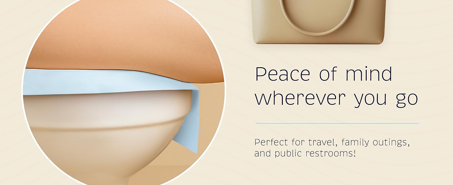 travel toilet seat cover for women, purse-size cover, sanitary public toilet solution