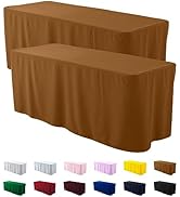 ManMengJi 2 Pack Fitted Table Covers for 6 Foot Tables - Water Resistant Washable Rectangle Table...