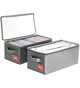 yoyobubu DVD Storage Box – DVD Case with Clear PVC Lid – DVD Shelf Organizer for 25 Standard DVD ...