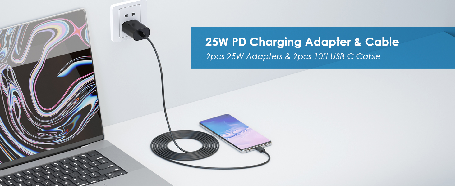 25 watt super fast charging block &long cord