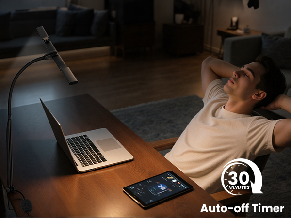 Computer Monitor Table Lamp 3 Head Adjustable Desk Lamp for Reading Study Workbench