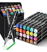 PTAZSCTC 24 Colors Alcohol Markers, Dual Tip Fine & Chisel Pens, Art Markers Sketch Pens Permanen...