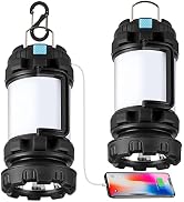 BOBKID 2 Pack Camping Lantern, Outdoor LED Camping Light, Rechargeable Flashlights with 1000LM, 6...