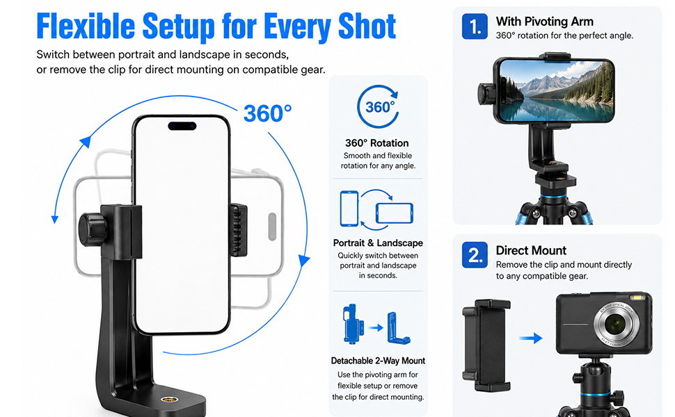 Cell Phone Tripod Mount Adapter