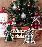 LAIDANLA Christmas Tree 3 Pieces Decor Wood Table Rustic for Table Tiered Tray Decoration