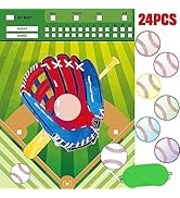 WERNNSAI Pin The Baseball on The Glove Game - Sport Birthday Party Decorations Baseball Party Gam...