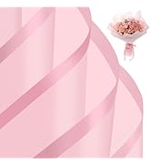 25 Sheets Flower Bouquet Wrapping Paper, Pink Wrapping Paper Waterproof Floral Wrapping Paper Flo...