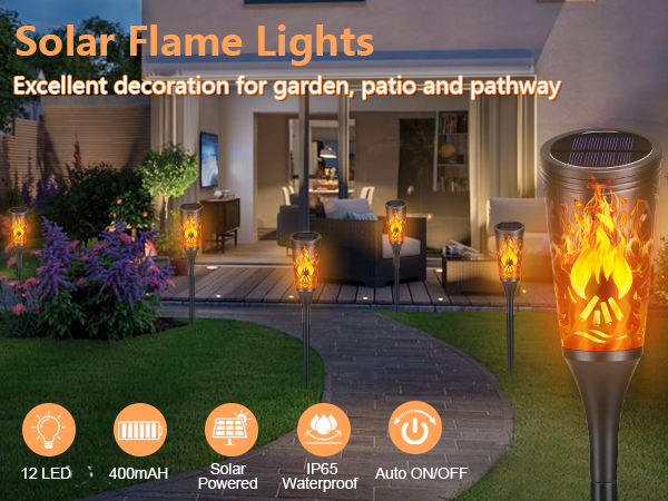 solar flame lights