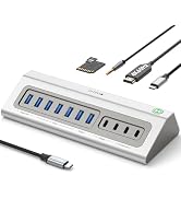 Gitfos Powered USB Hub,18 in 1 USB C Hub with 4K HDMI,PD 100W,45W Charging,10Gbps Data,SD/TF,Audi...