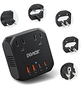 DOACE 220V to 110V Voltage Converter US to Europe, 2000W Travel Voltage Converter for Hair Dryer ...