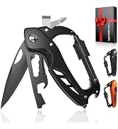 9 in 1 Multitool Carabiner with Pocket Knife, Stocking Stuffers Gifts for Men, EDC Carabiners wit...