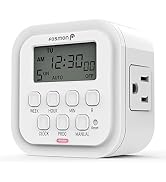 Fosmon 7 Day Digital Timers for Electrical Outlets, Indoor Plug-in Light Timers Switch Programmab...