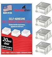 Clear Tall Square Adhesive Rubber Bumper Pads - Rubber Feet for Speakers, Electronics, Furniture,...