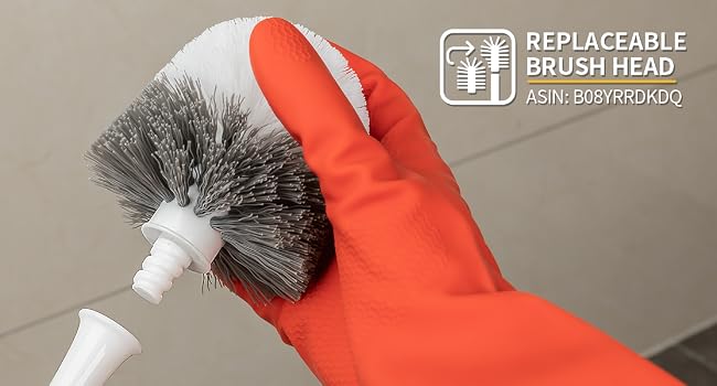 MR.SIGA replaceable brush head toilet cleaner brush and plunger set