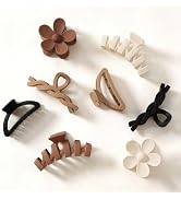 Sunolga 8PCS Hair Clips for Women, Flower Claw Clips for Thick Hair, Non-Slip Hair Accessories wi...