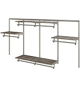 Closet Culture by Knape & Vogt 8 Ft. Steel Closet Organization System with 6 Driftwood Wood Shelves