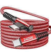 AINOPE 240W USB C to USB C Cable Fast Charging 15FT,Right Angle Fast Type C Charging Cable Fits i...