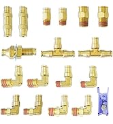 TL TOOLEGIN DOT Brass Push to Connect Fittings 1/4" Air Line Fittings Kit NPT Air Hose Fittings A...