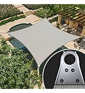 Amgo 8' x 12' Grey Rectangle Super Ring Sun Shade Sail UPF50+ AGSRRG Canopy Awning Shades for Pat...
